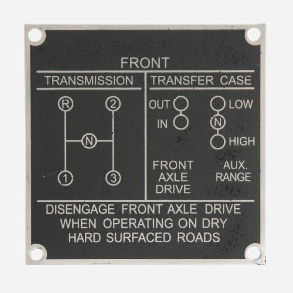 Mid Production Steel Data Plate Set for Ford GPW